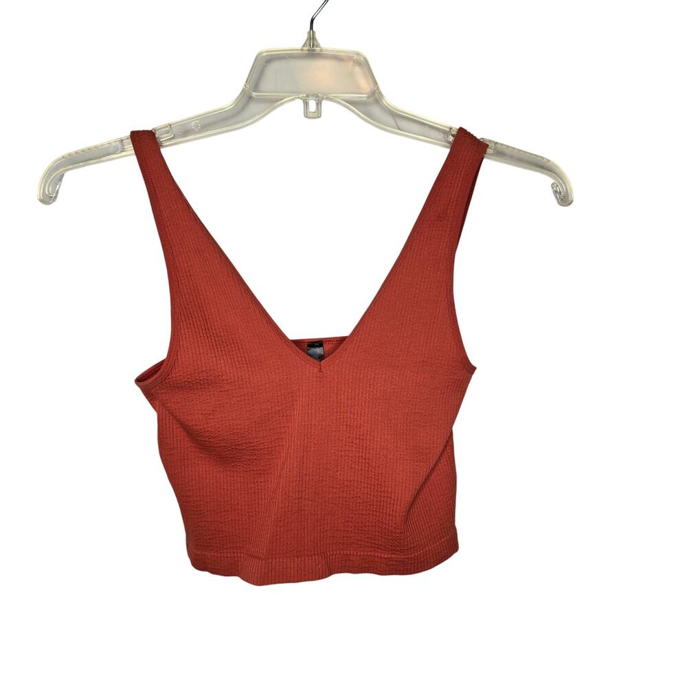 Out From Under Terra Cotta Waffle Knit Cropped Tank Top Ribbed Cami Size XL NWT